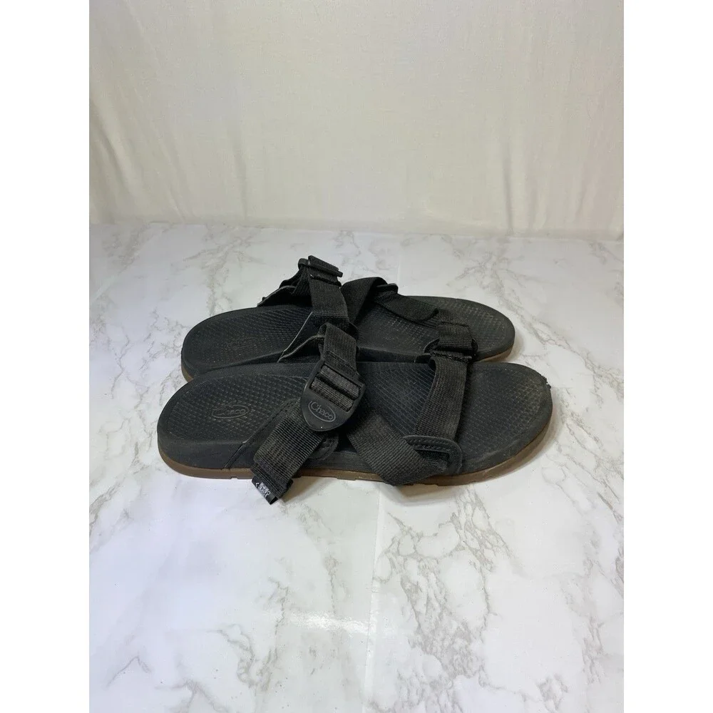Chaco Lowdown Mens Size 7 Black Beach Walking Outdoor Strappy Slide Sandals